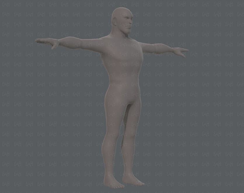 Base mesh man character V12 Low-poly 3D model_2