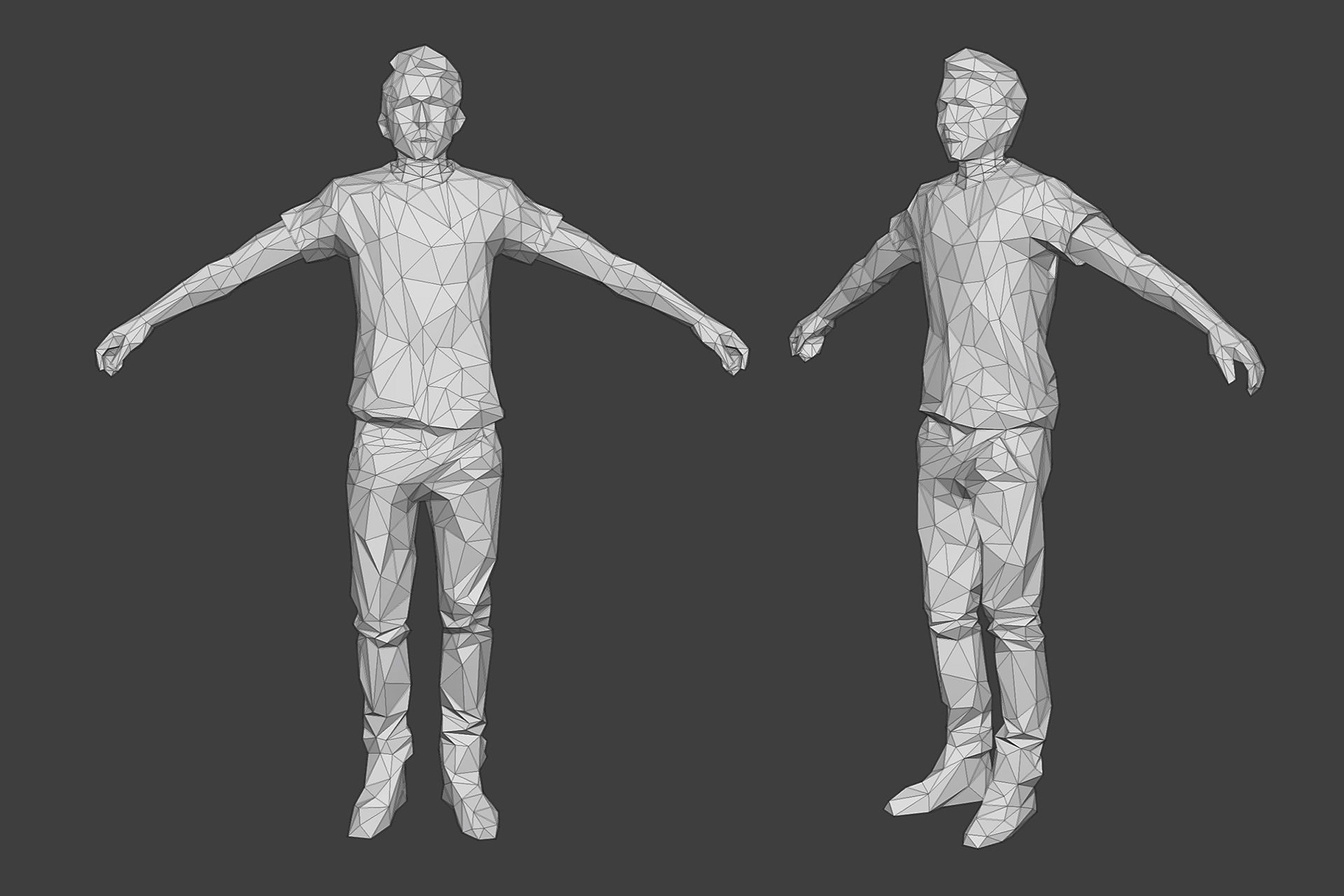 Rigged Lowpoly Male Character - Tim Low-poly 3D model_3