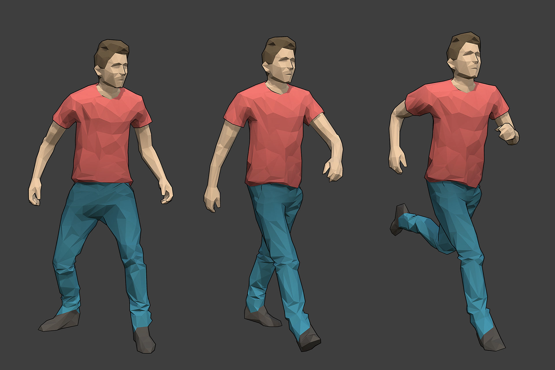Rigged Lowpoly Male Character - Tim