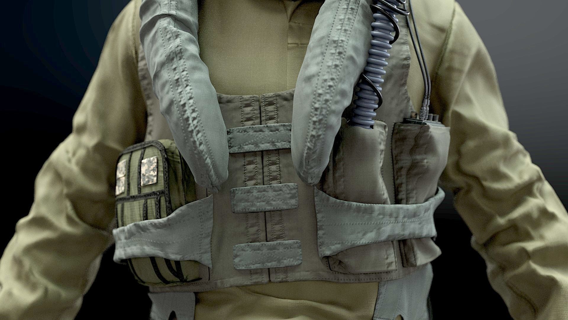 FLIGHT SUIT F35 Pilot 3D model_16