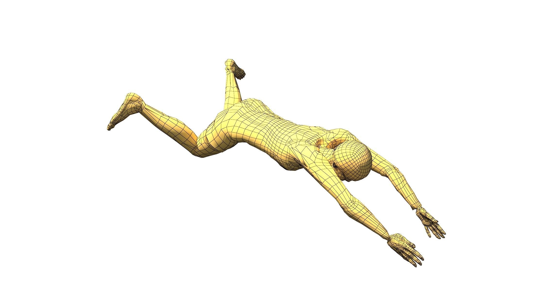 4 Female Swimming Animations BUNDLE 3D Model Collection_7