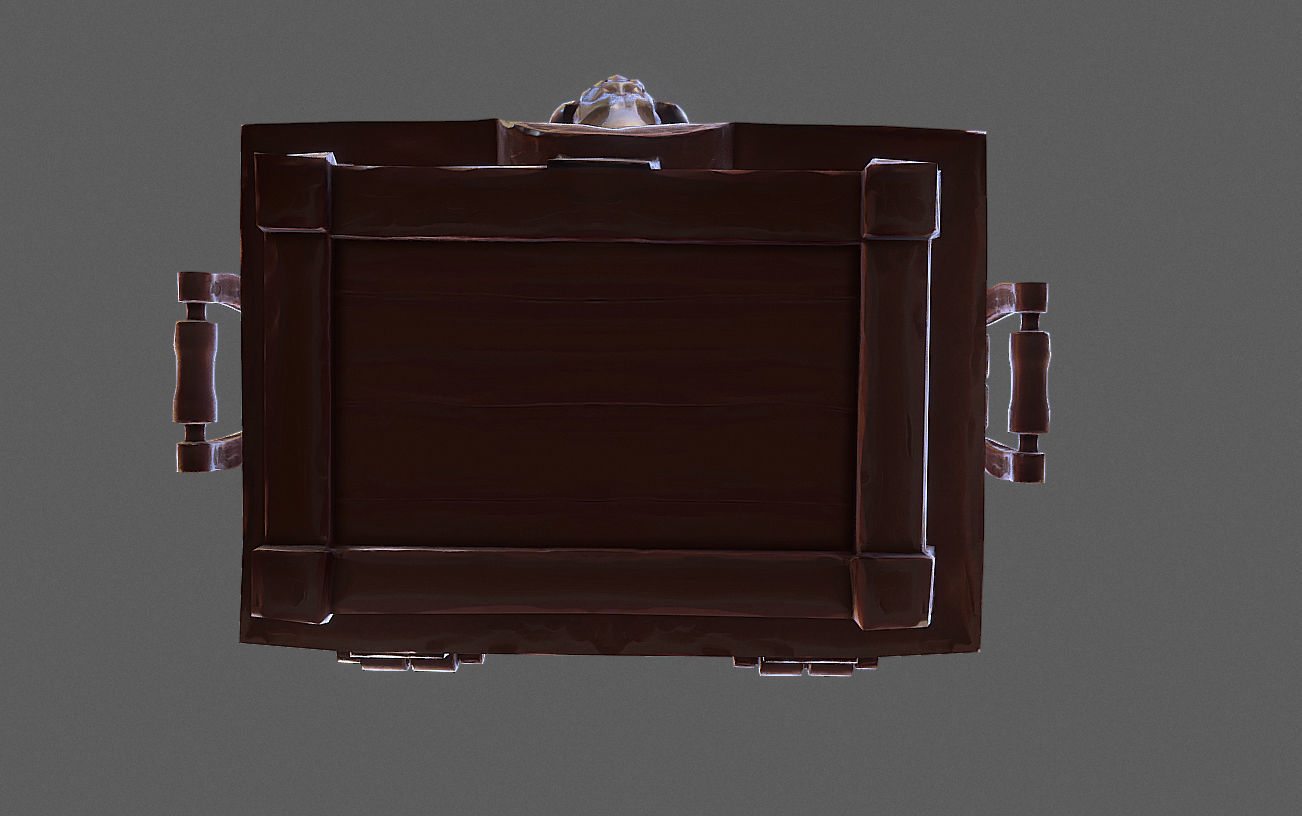 Chest Pirate Skull Low-poly 3D model_4