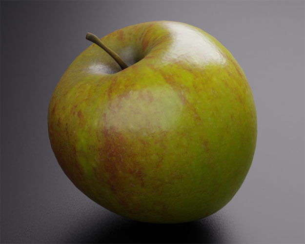 Coxs Orange Pippin apple low-poly 3D model Low-poly 3D model_3