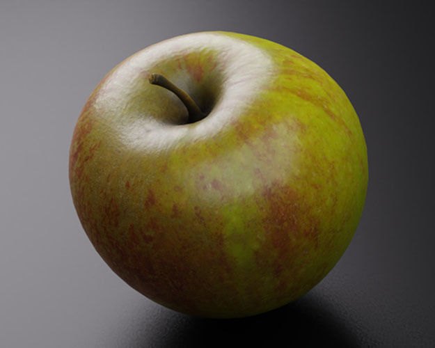 Coxs Orange Pippin apple low-poly 3D model Low-poly 3D model_2