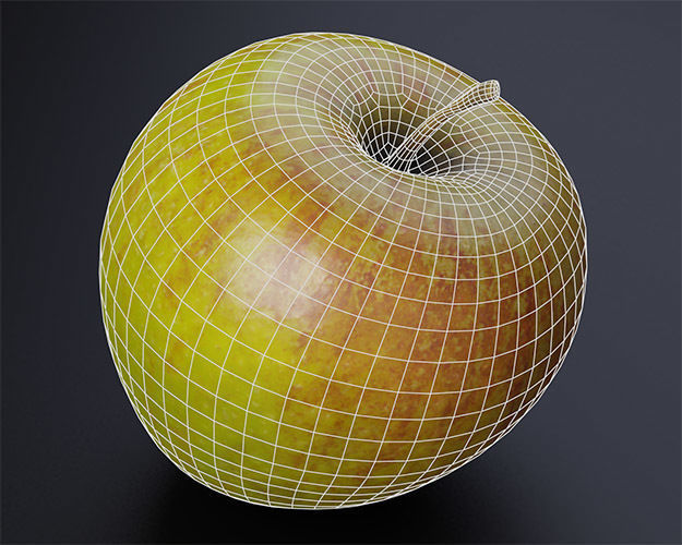 Coxs Orange Pippin apple low-poly 3D model Low-poly 3D model_7