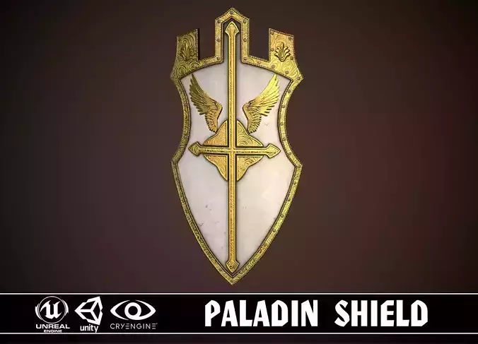Paladin Shield Low-poly 3D model