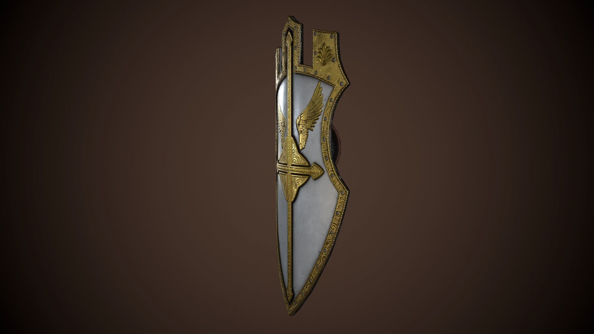 Paladin Shield Low-poly 3D model_15