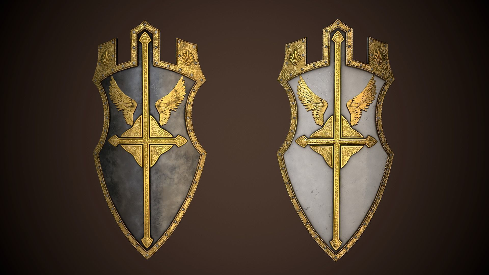 Paladin Shield Low-poly 3D model_25