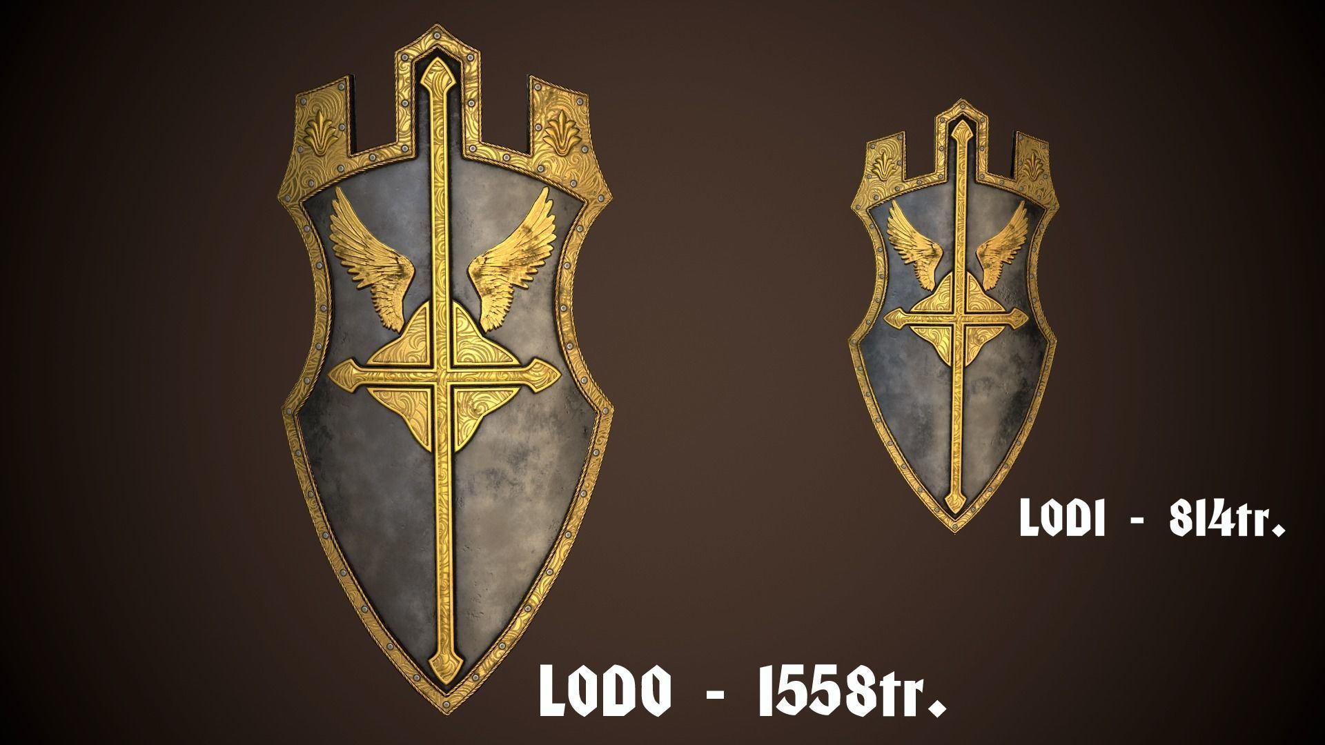 Paladin Shield Low-poly 3D model_27