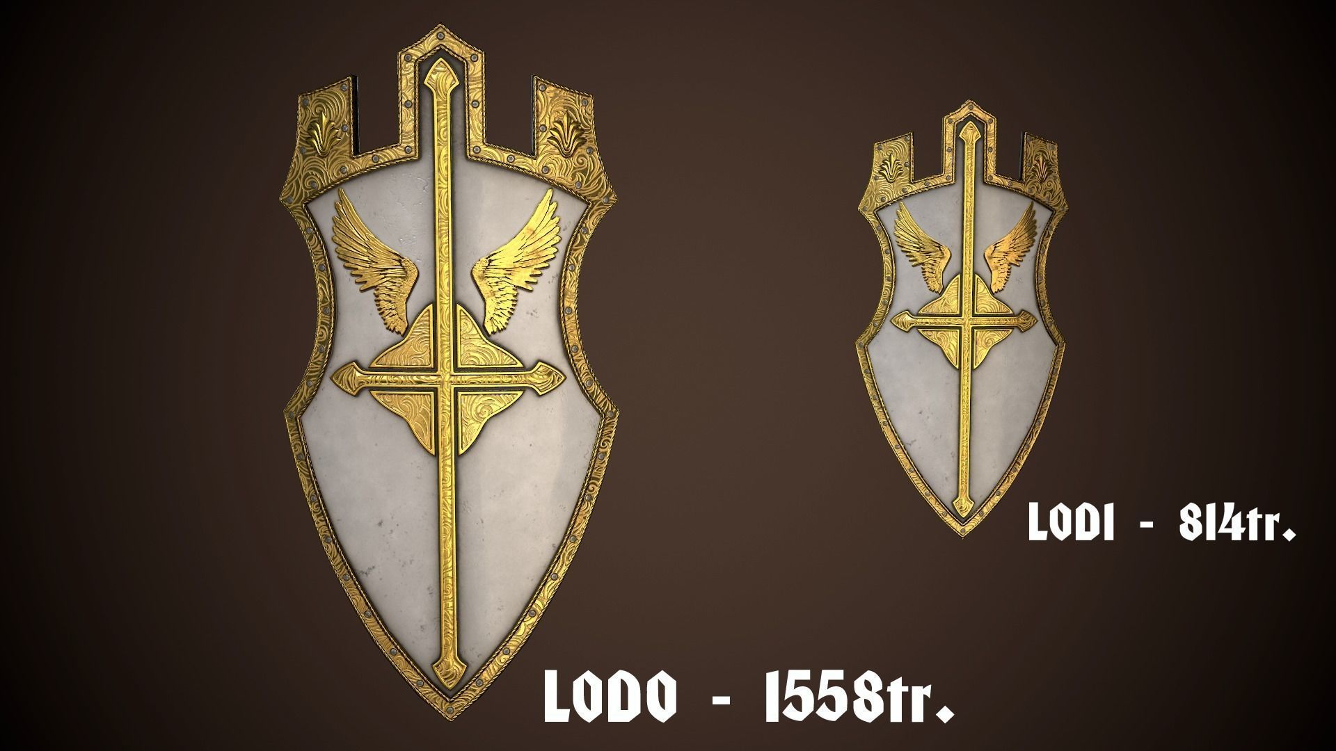 Paladin Shield Low-poly 3D model_26