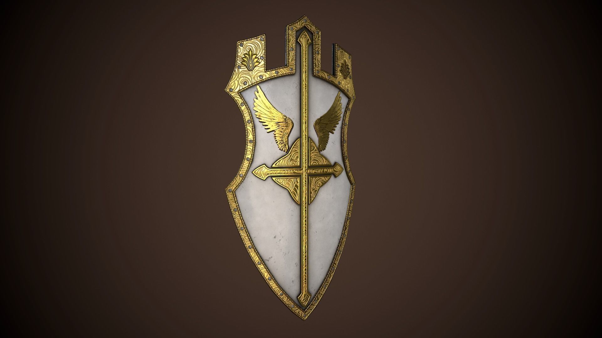 Paladin Shield Low-poly 3D model_24