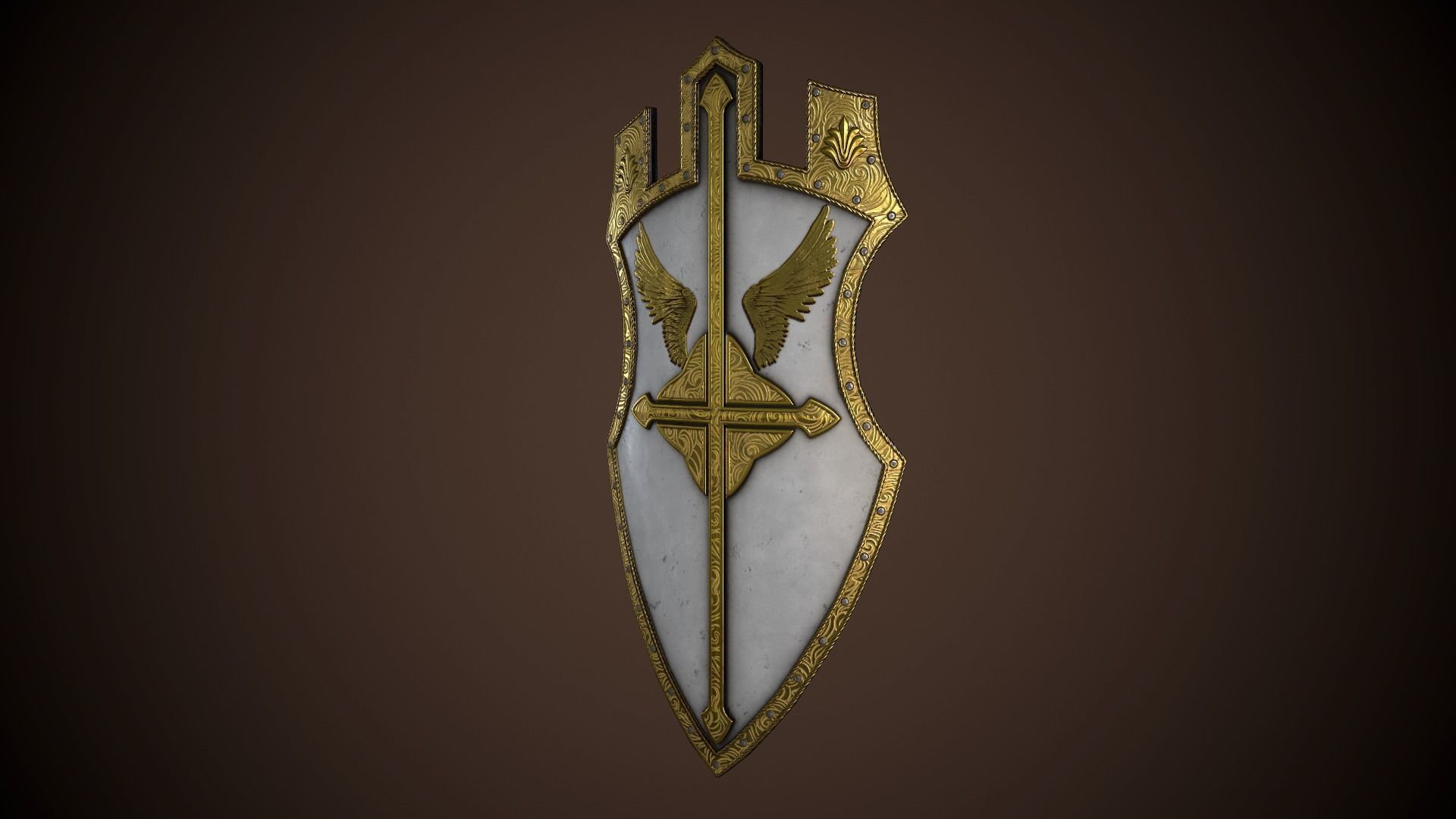 Paladin Shield Low-poly 3D model_14