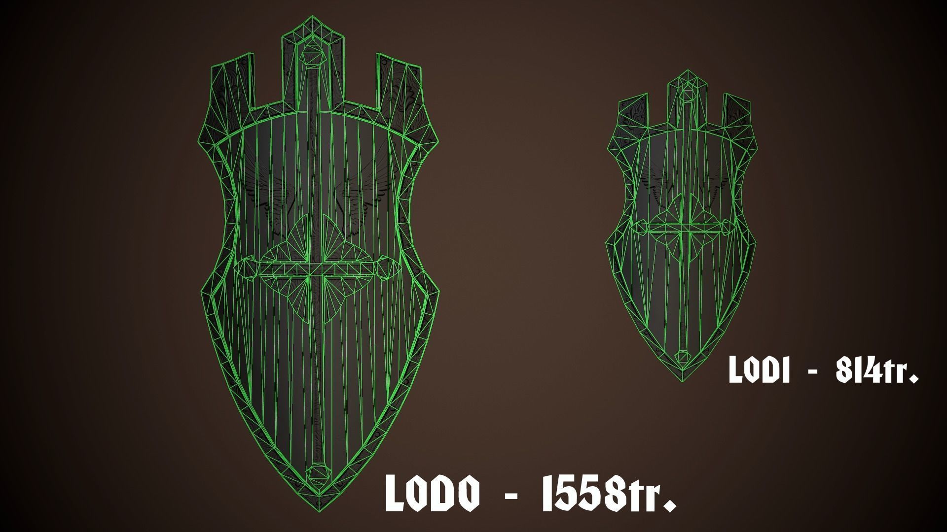 Paladin Shield Low-poly 3D model_28