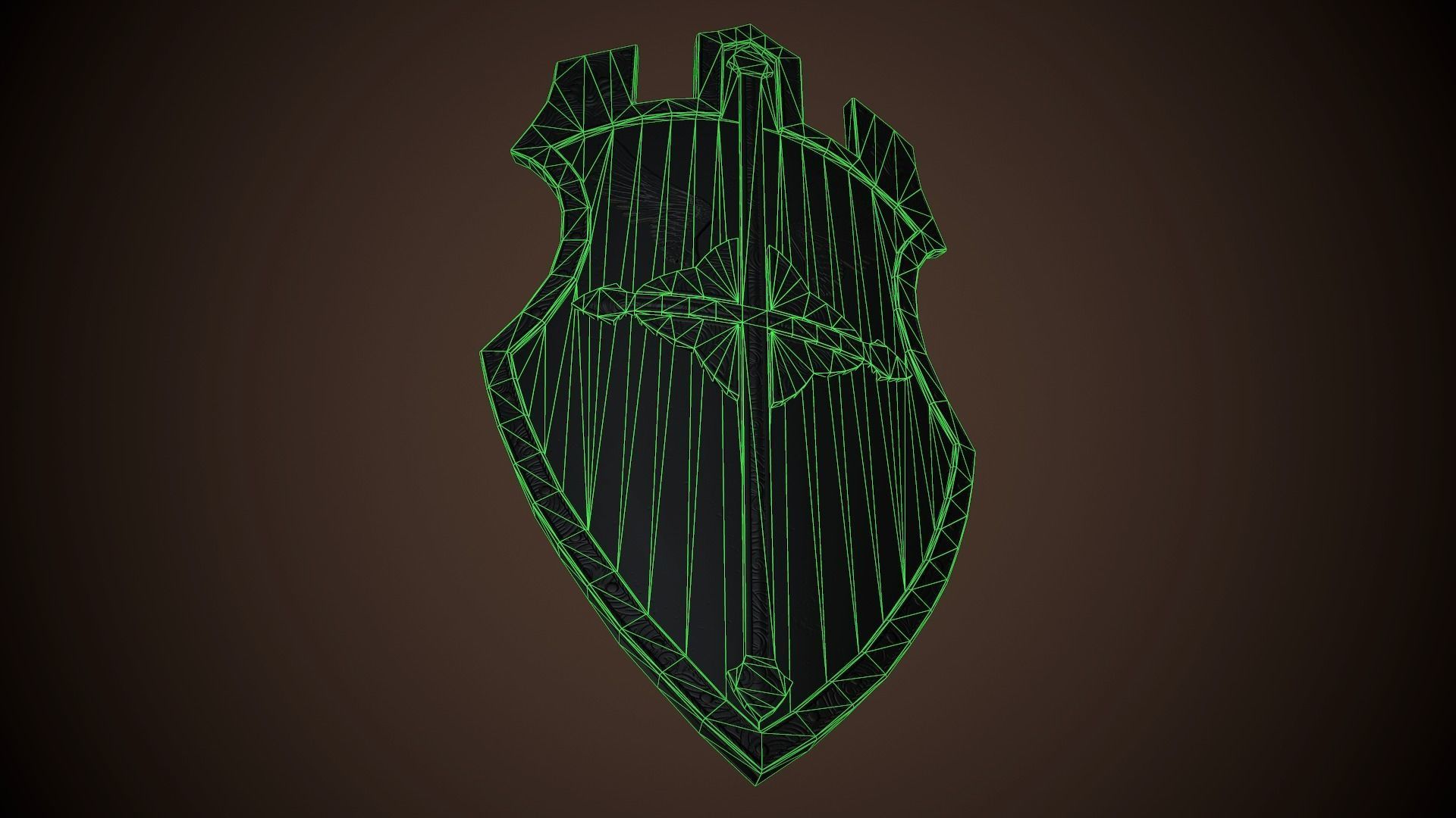 Paladin Shield Low-poly 3D model_29