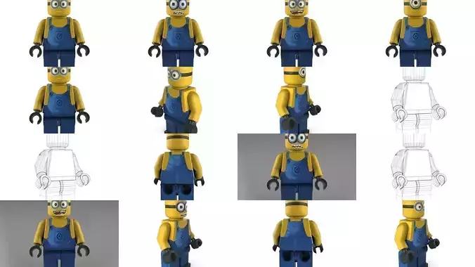 Brick  Minifigures - Minions 3D Model Collection