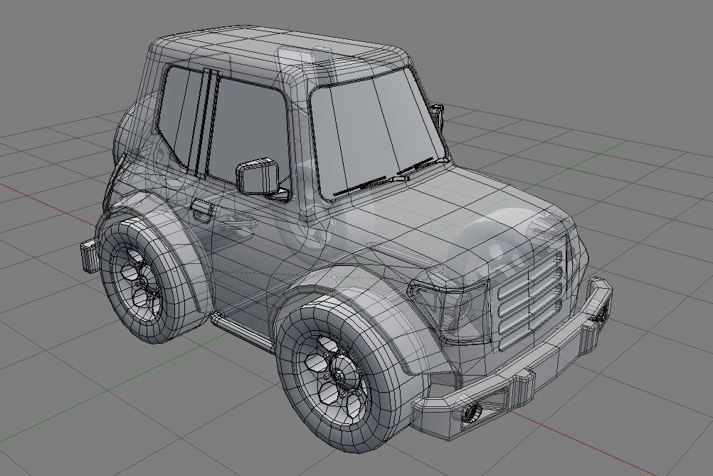 Rigged low poly cartoon off-road car Low-poly 3D model_8