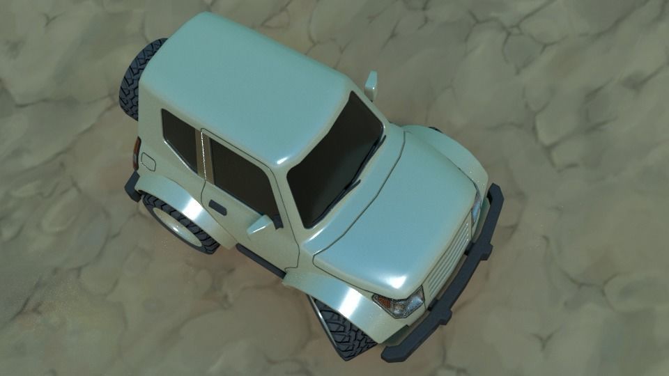 Rigged low poly cartoon off-road car Low-poly 3D model_4