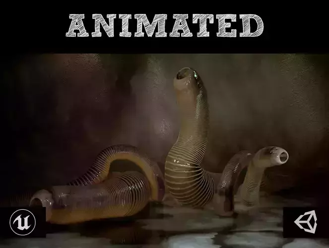 Leeches snake Low-poly 3D model