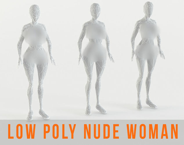 NUDE TEEN - WOMEN - YOUNG - NAKED FEMALE LOW POLY 3D model