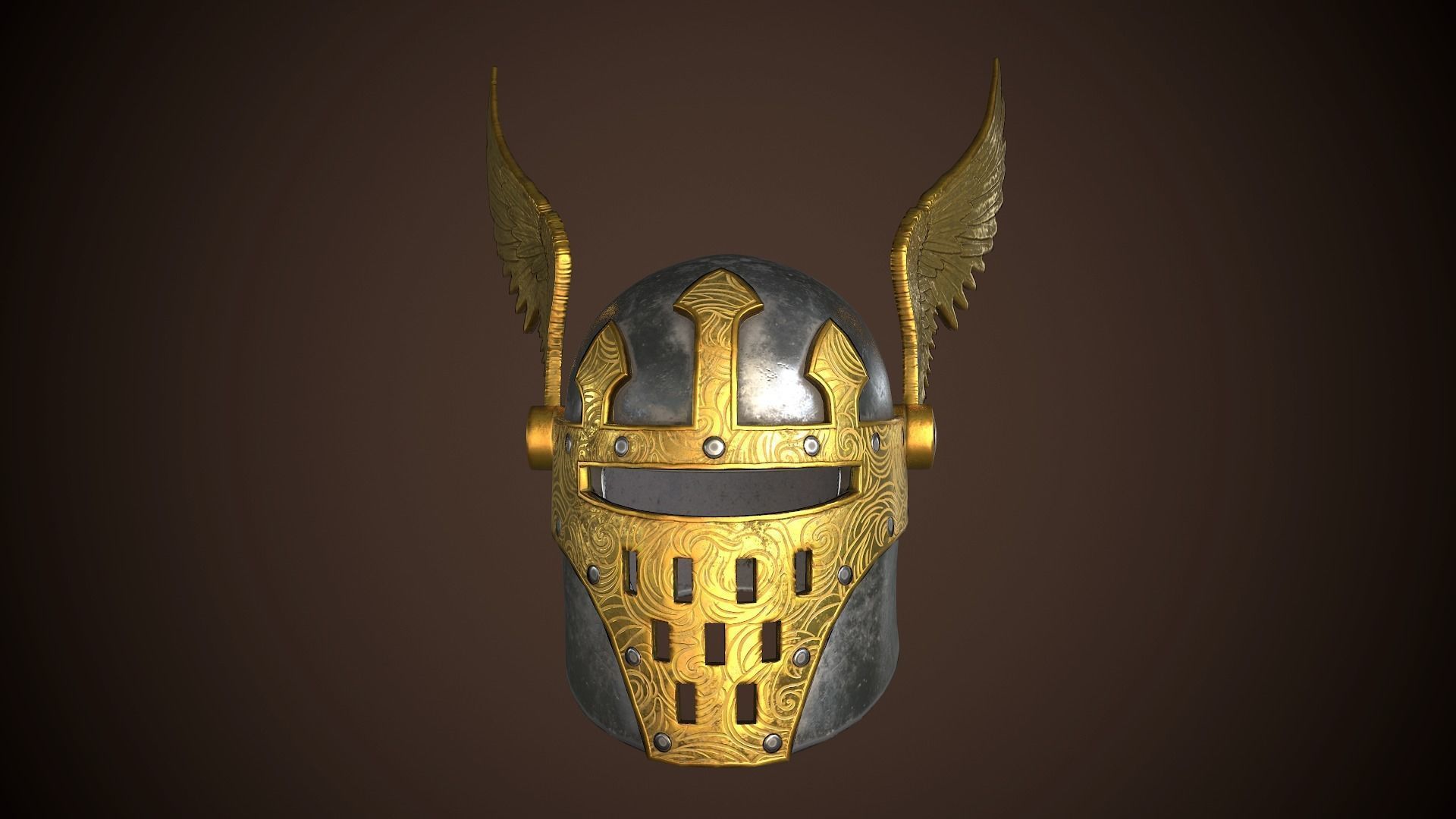 Paladin Helm Low-poly 3D model_3