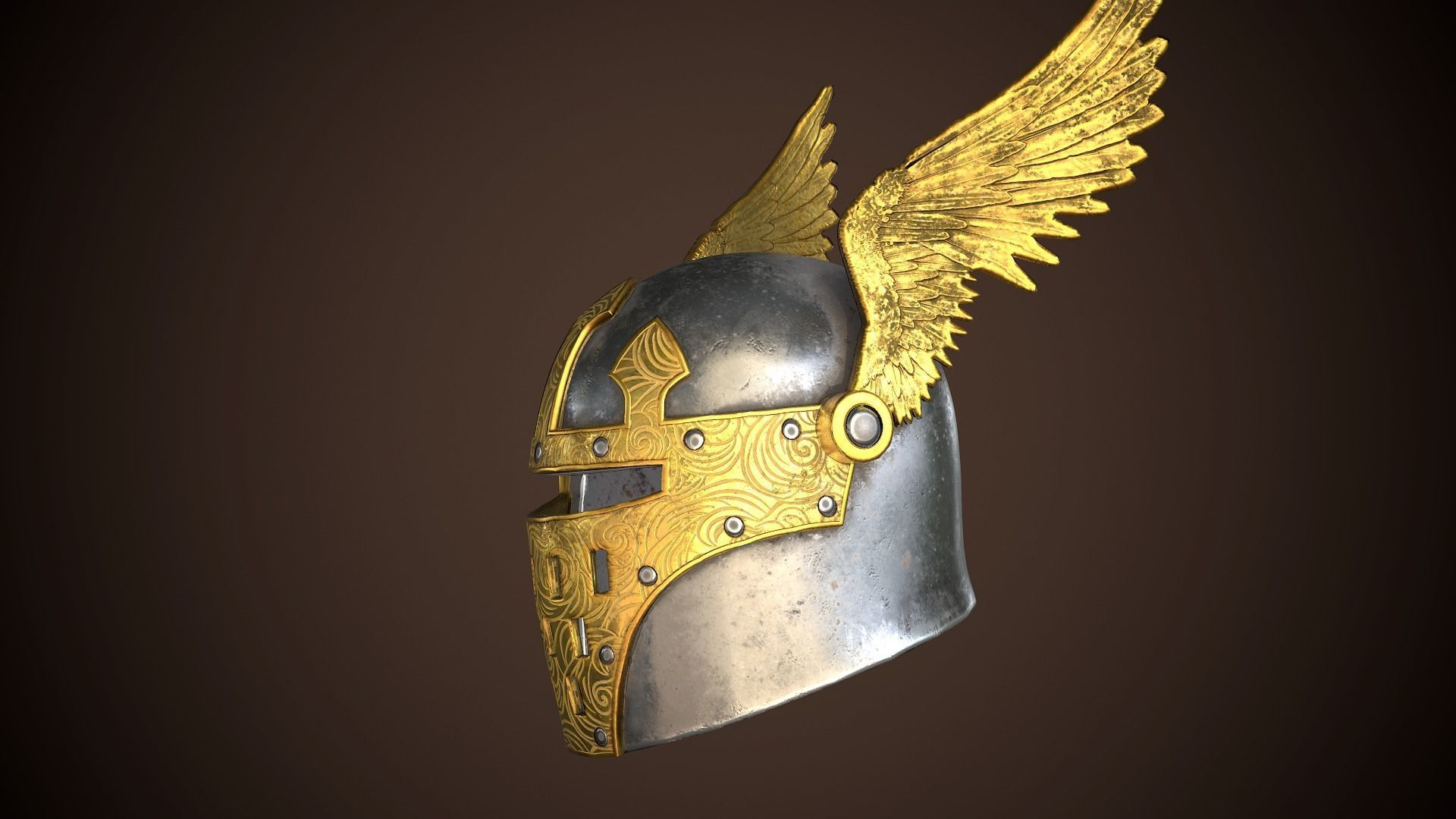Paladin Helm Low-poly 3D model_5