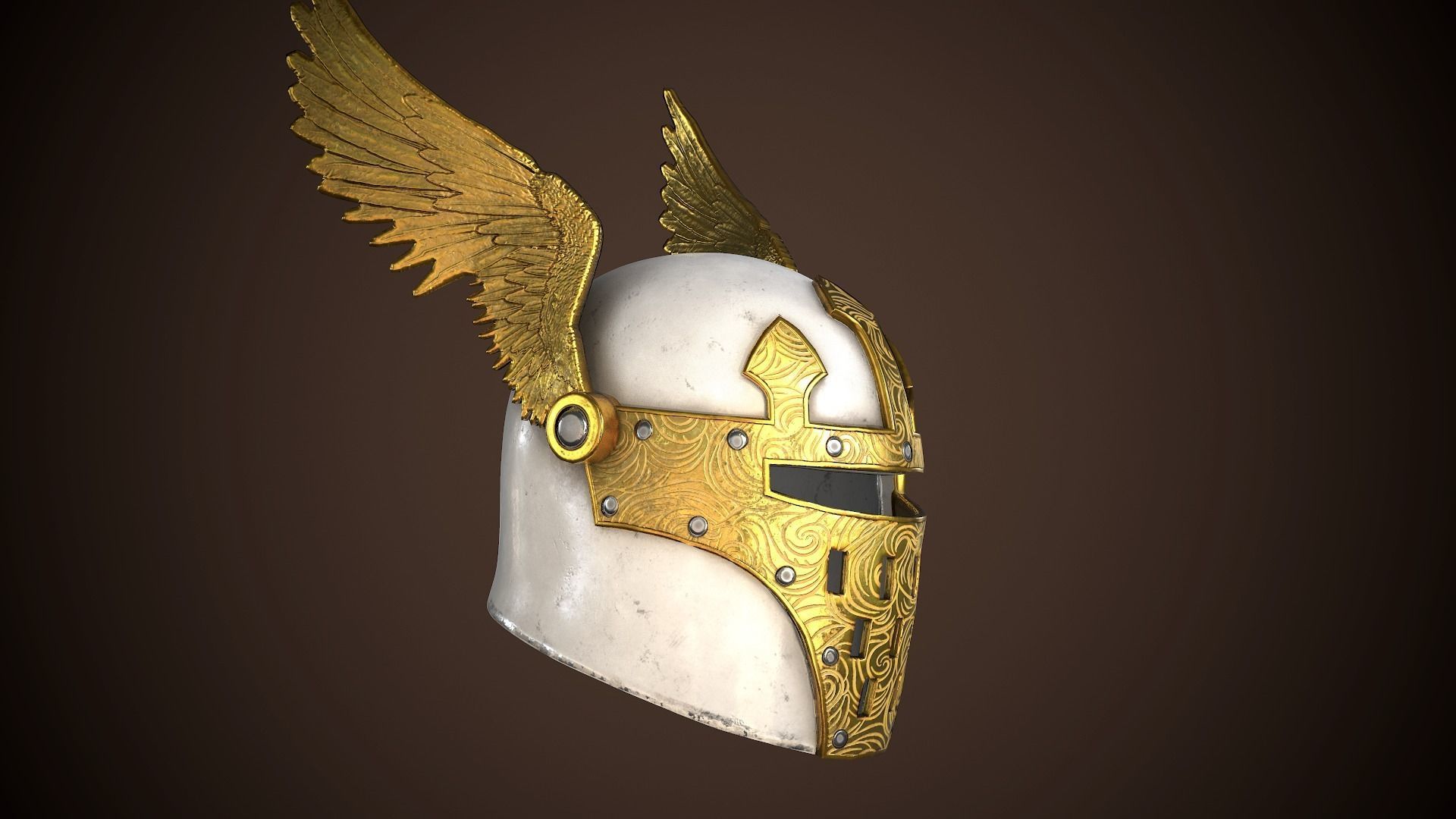 Paladin Helm Low-poly 3D model_27