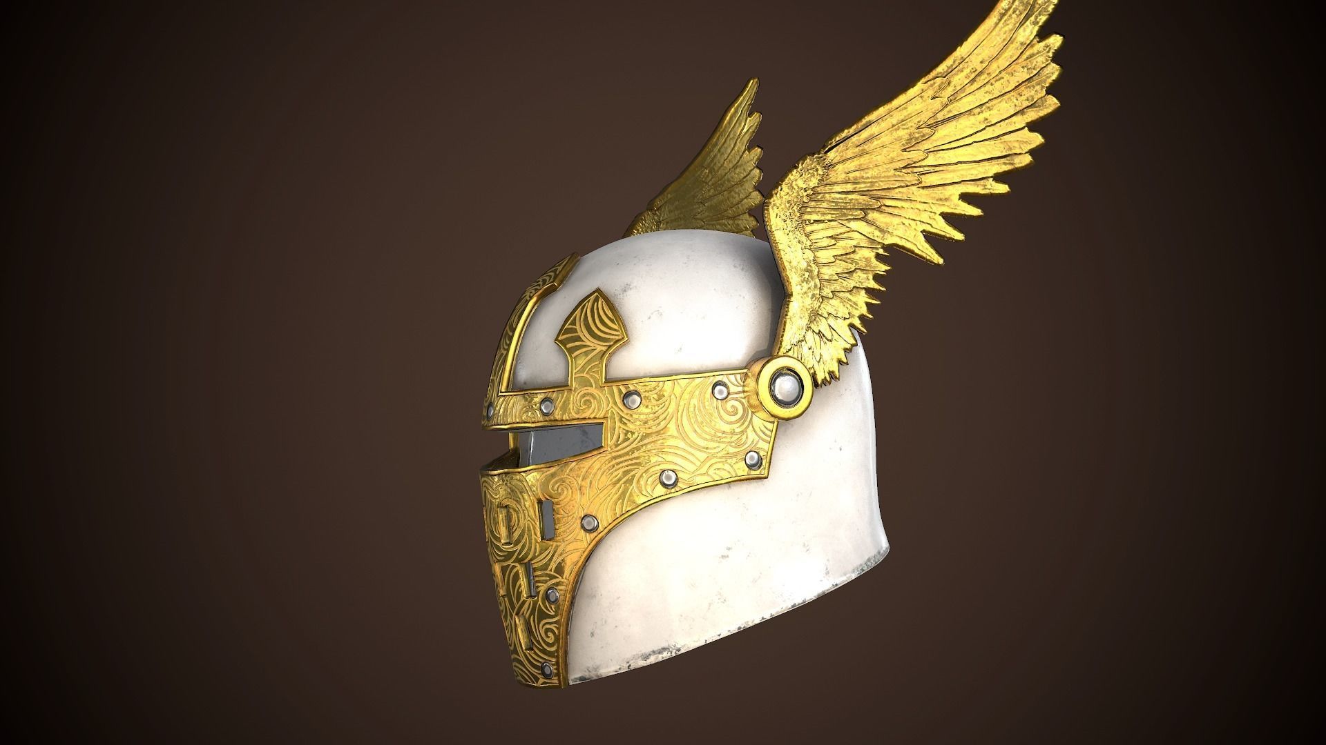 Paladin Helm Low-poly 3D model_19