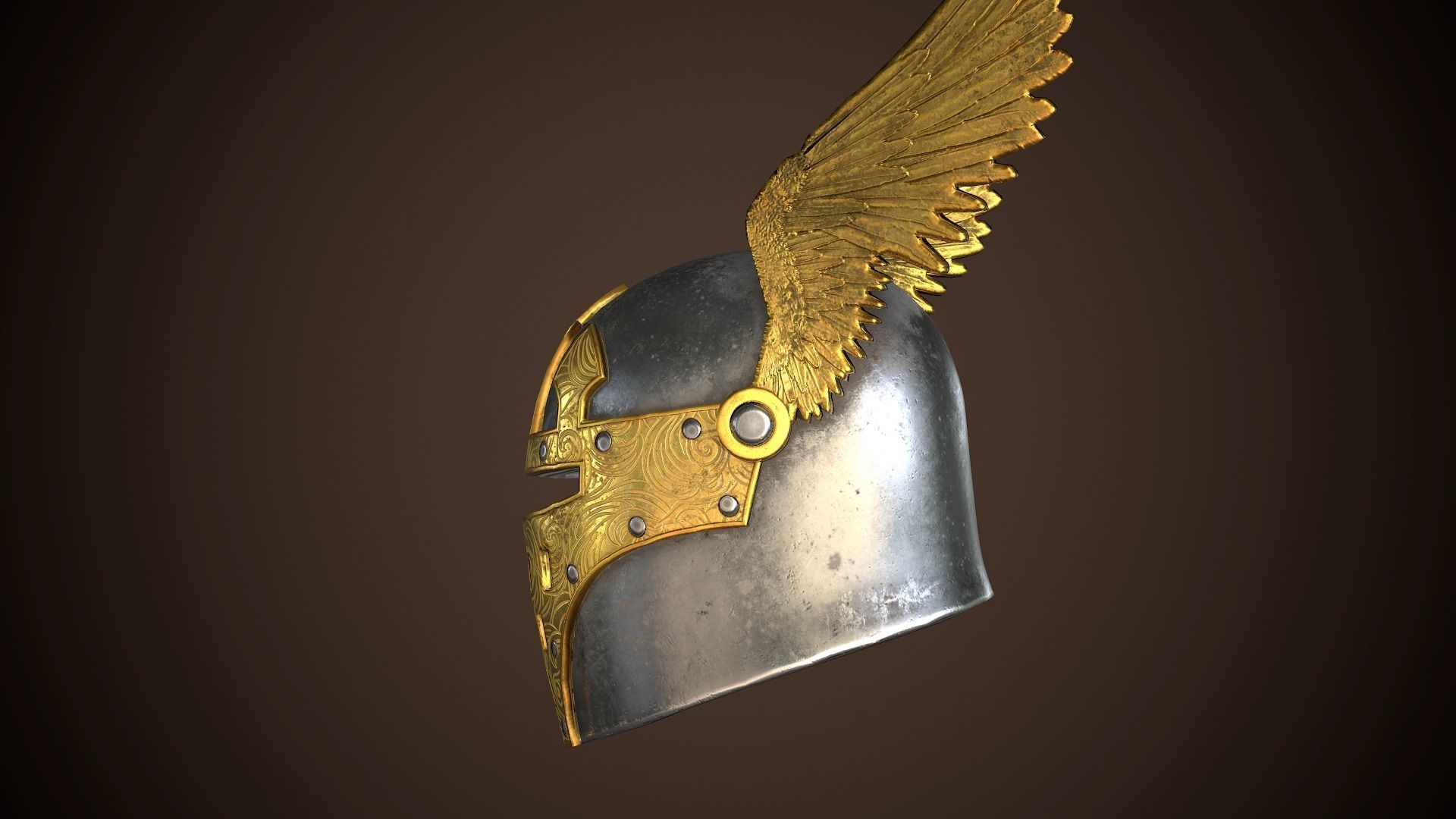 Paladin Helm Low-poly 3D model_6