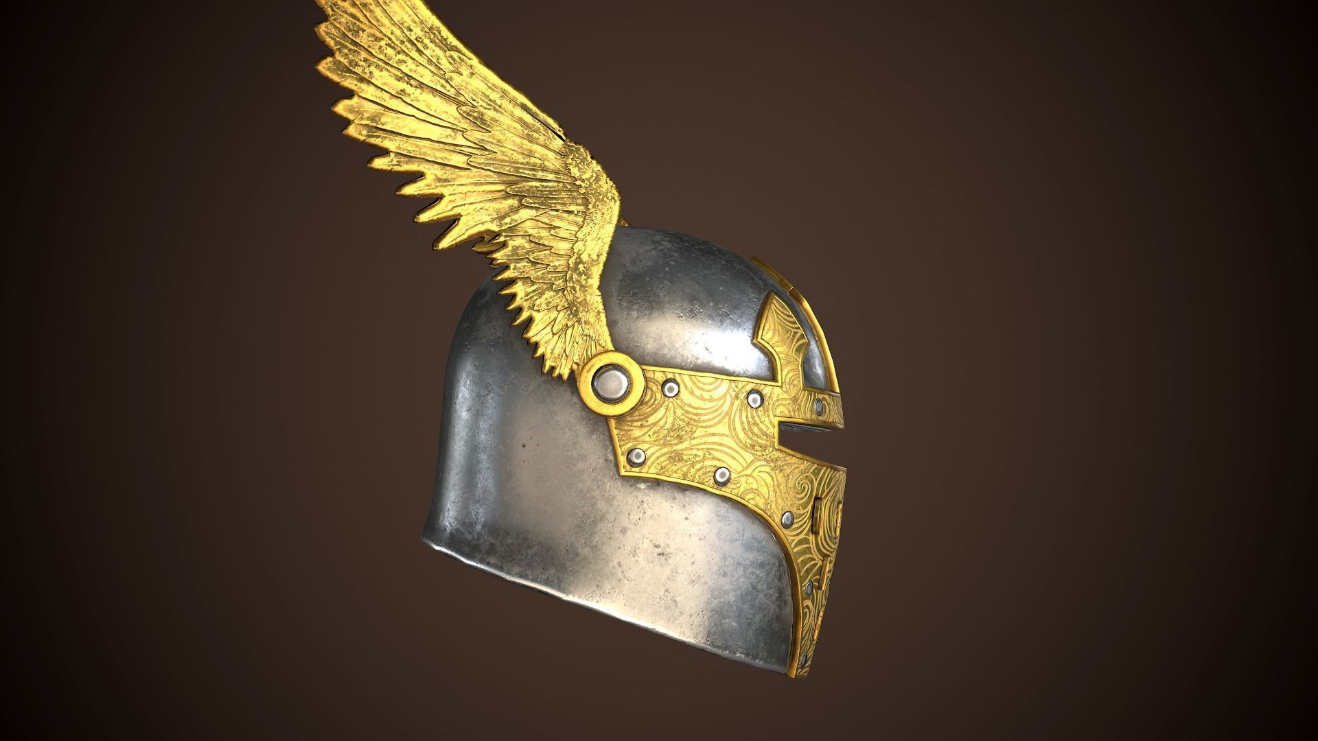 Paladin Helm Low-poly 3D model_12