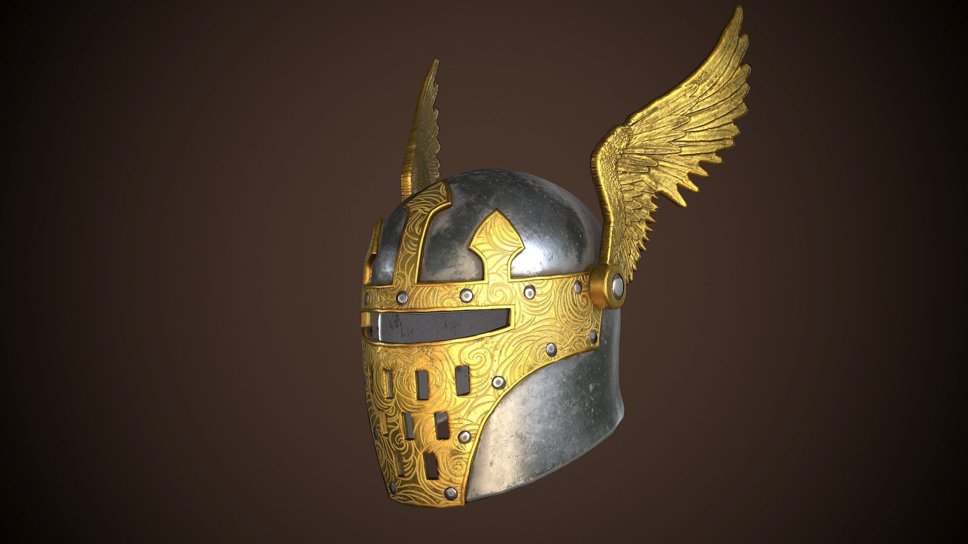 Paladin Helm Low-poly 3D model_4