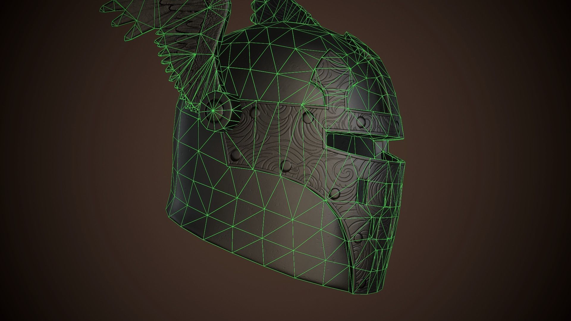Paladin Helm Low-poly 3D model_35
