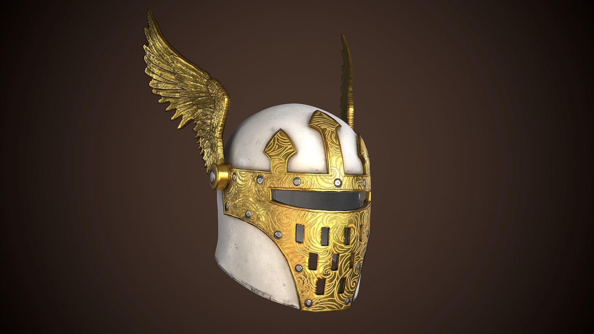 Paladin Helm Low-poly 3D model_28