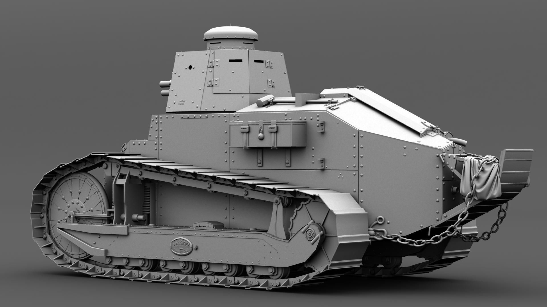 Renault FT17 French Light Tank 3D model_5