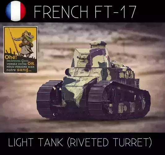 Renault FT17 French Light Tank 3D model