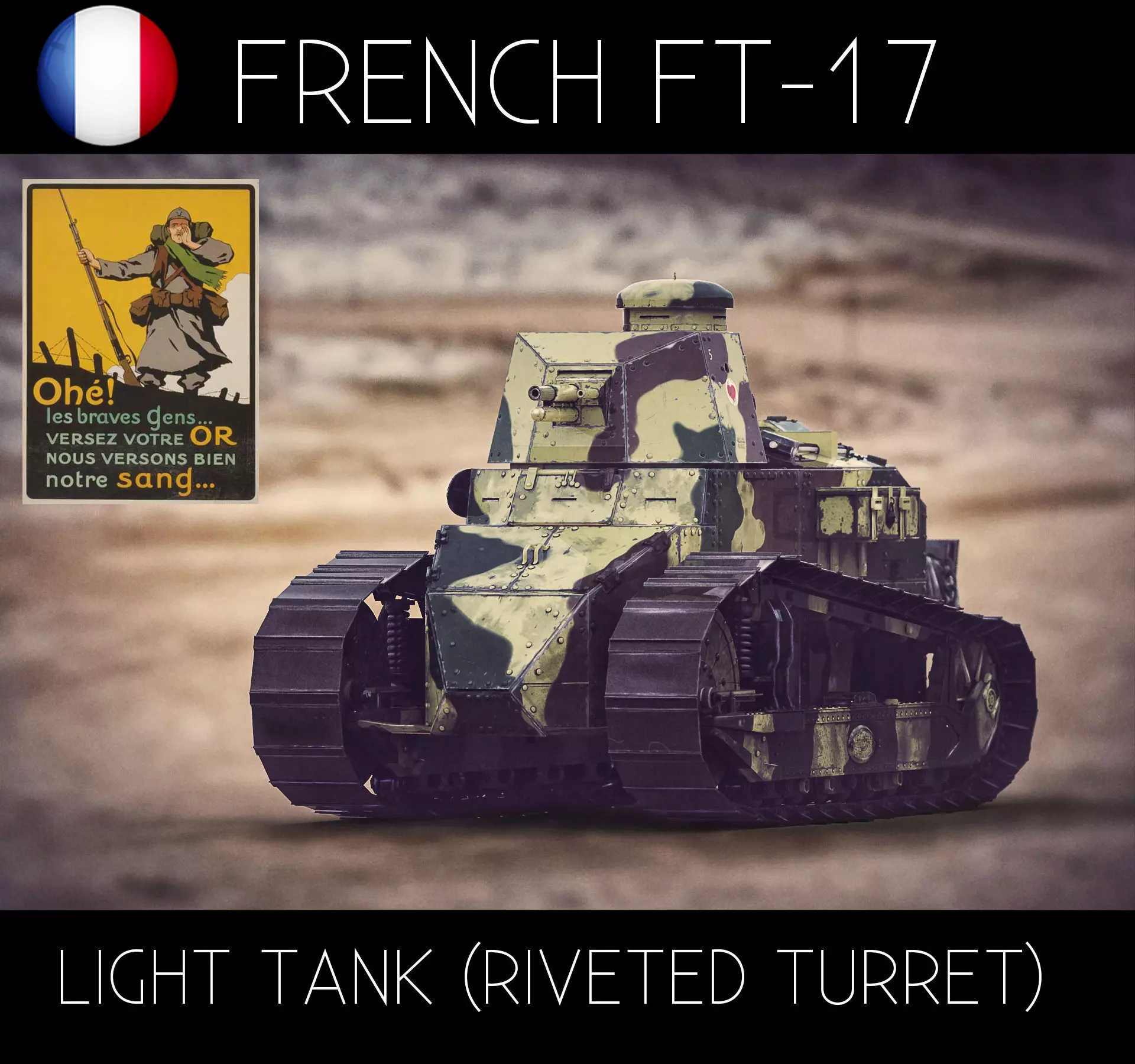 Renault FT17 French Light Tank 3D model_0