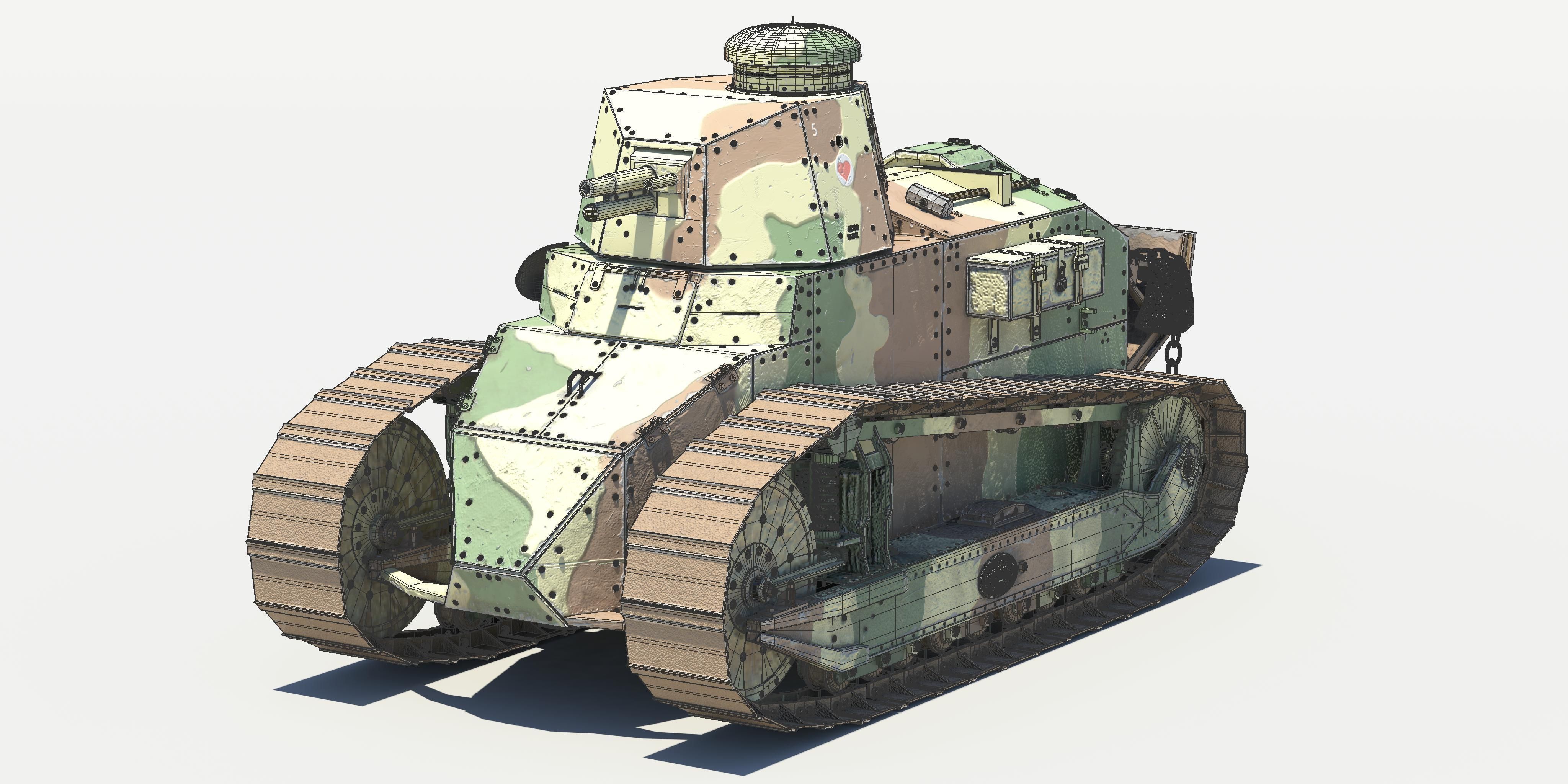 Renault FT17 French Light Tank 3D model_8