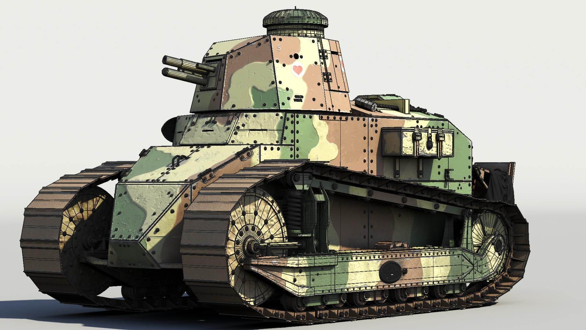 Renault FT17 French Light Tank 3D model_9