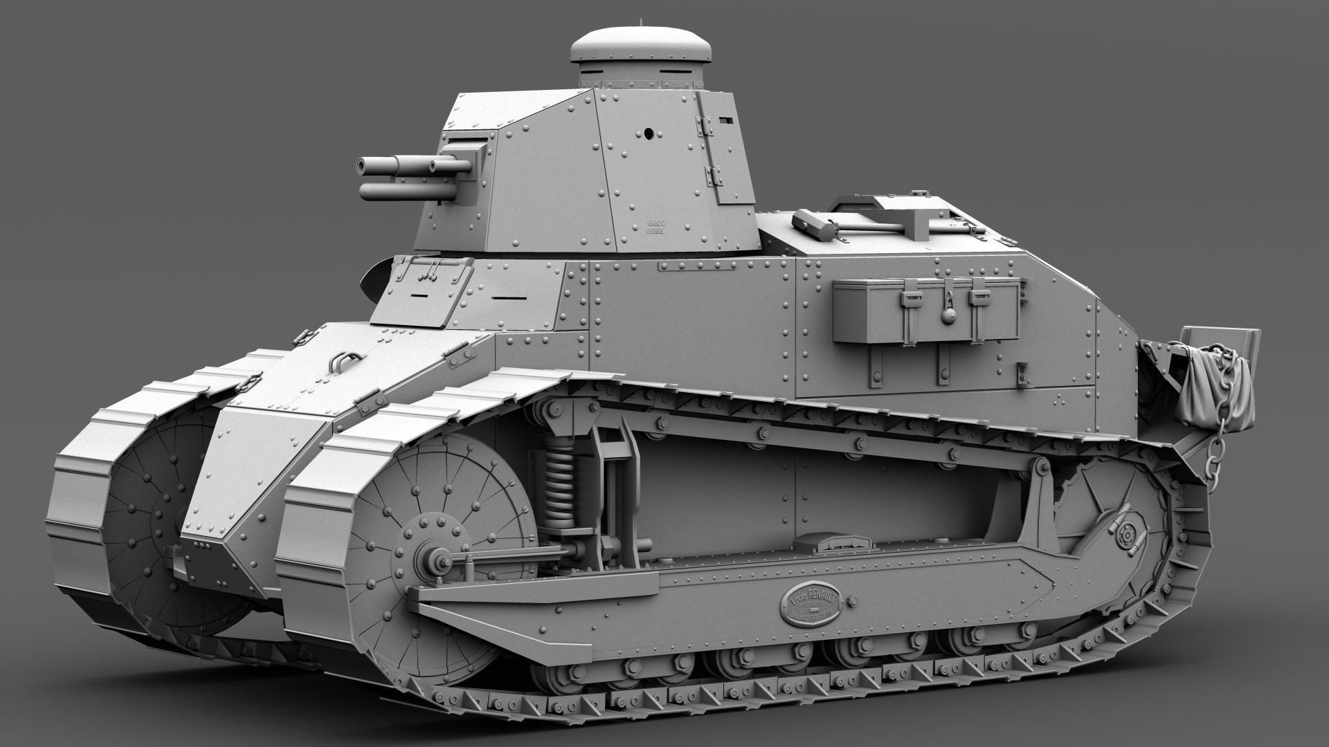 Renault FT17 French Light Tank 3D model_6