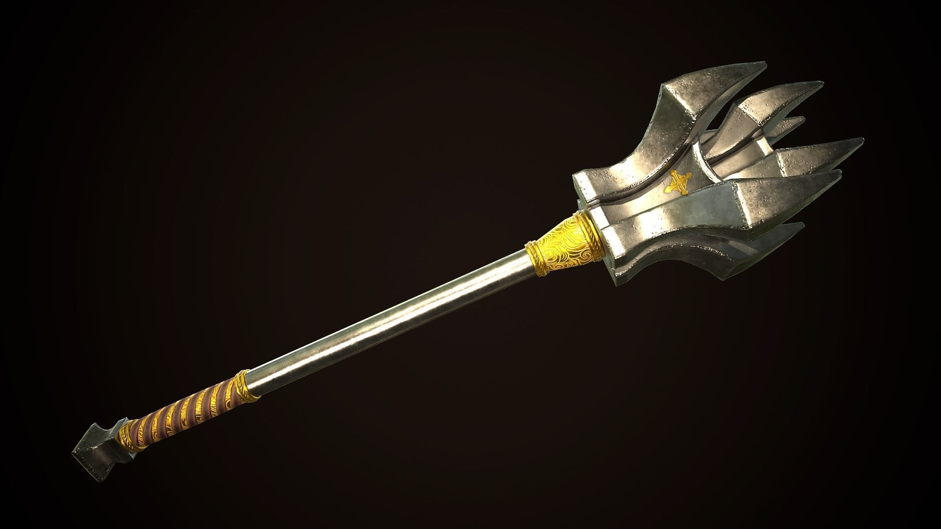 Mace 05 Low-poly 3D model_3