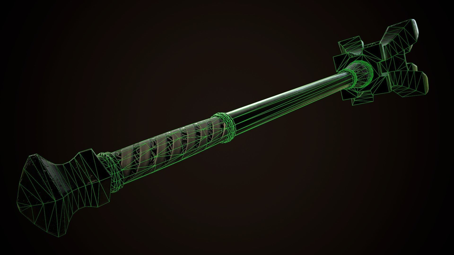 Mace 05 Low-poly 3D model_9