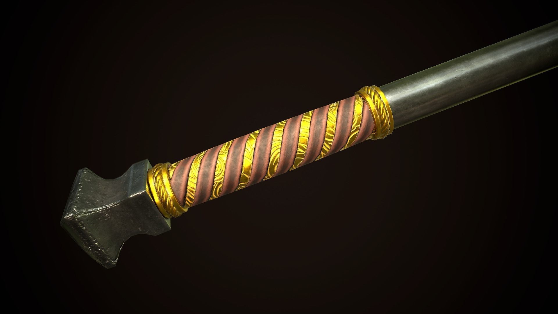 Mace 05 Low-poly 3D model_6