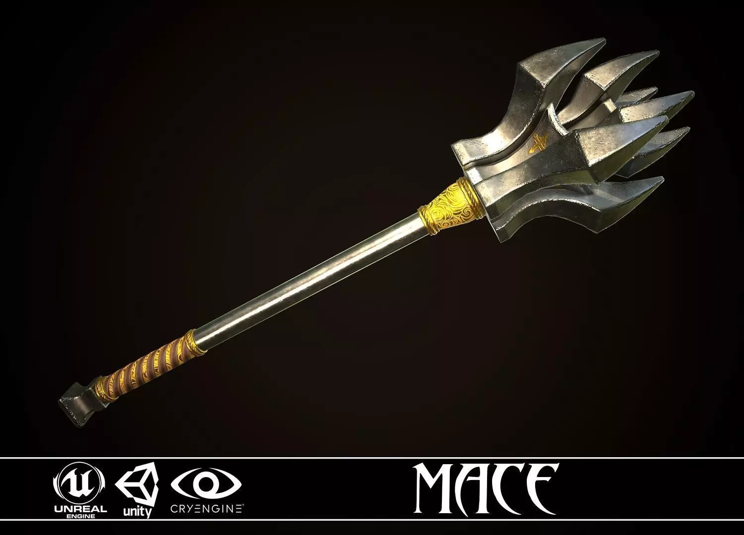 Mace 05 Low-poly 3D model_0