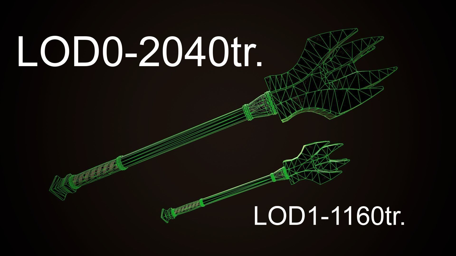 Mace 05 Low-poly 3D model_8