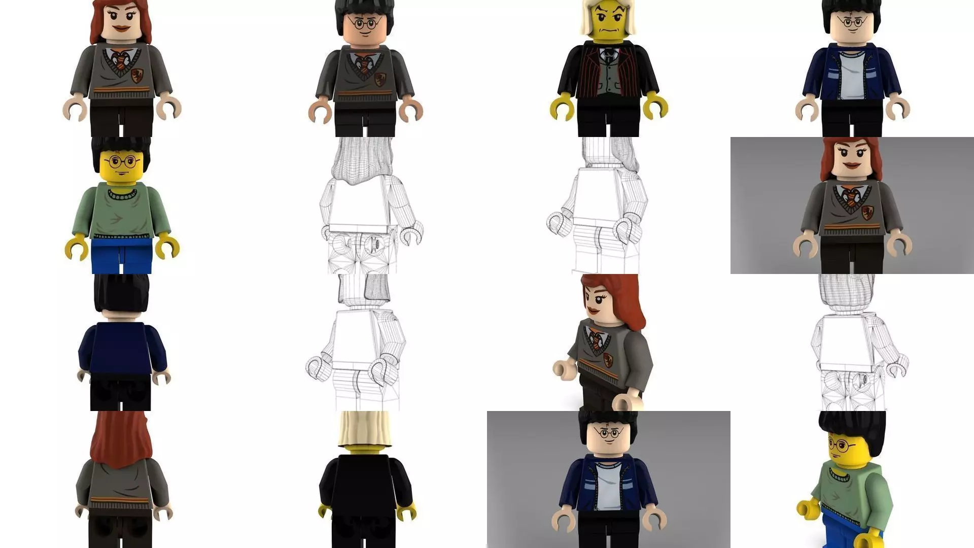 Movie Characters Brick Minifigures 4 3D Model Collection_0