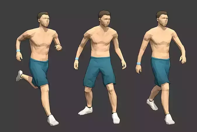 Rigged Lowpoly Male Character - Max Low-poly 3D model