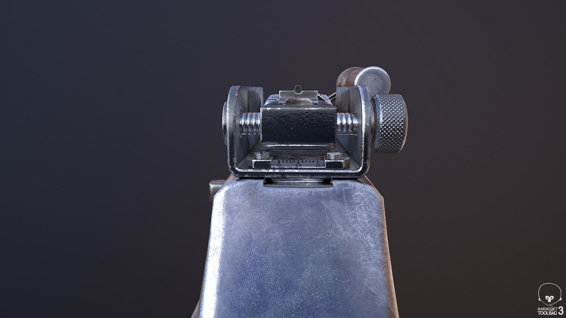 M1918A2 machine gun Low-poly 3D model_13