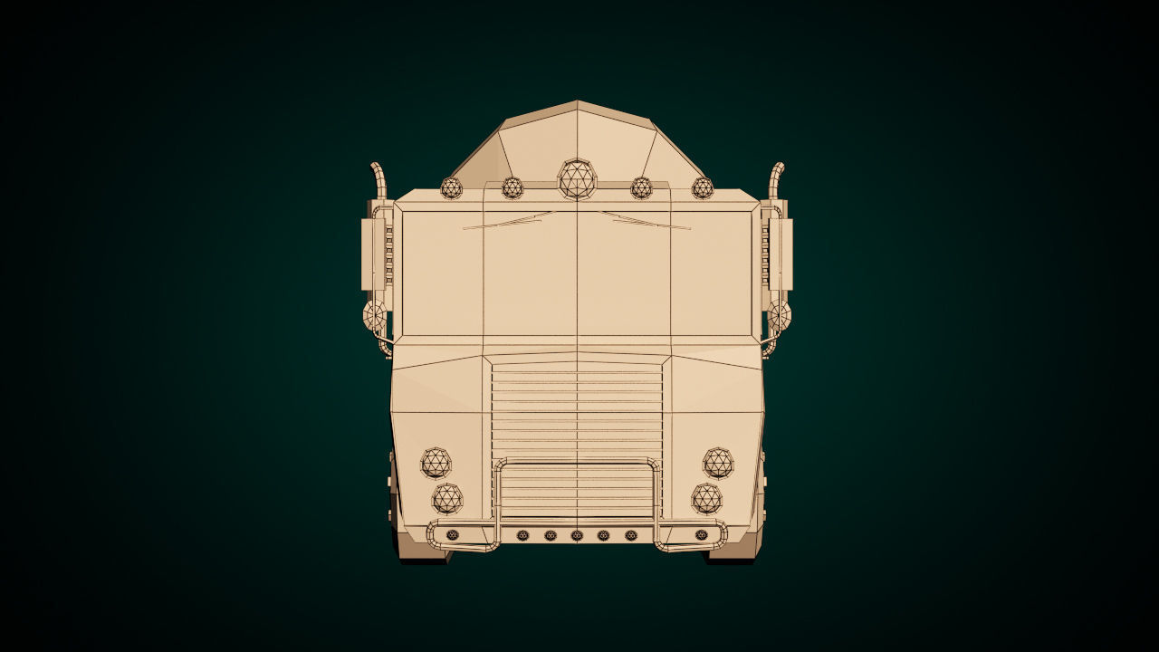 Low-Poly Cartoon Concrete Mixer Truck Low-poly 3D model_12