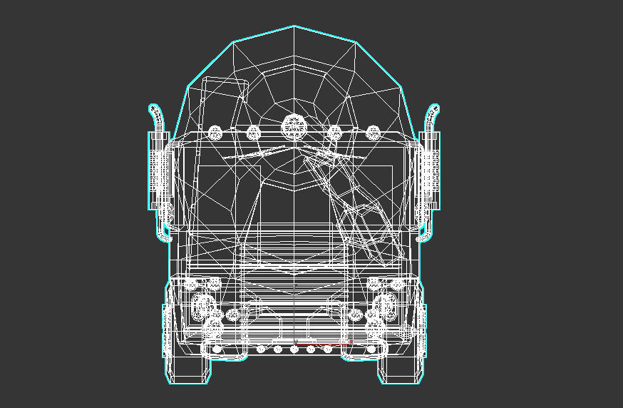 Low-Poly Cartoon Concrete Mixer Truck Low-poly 3D model_8