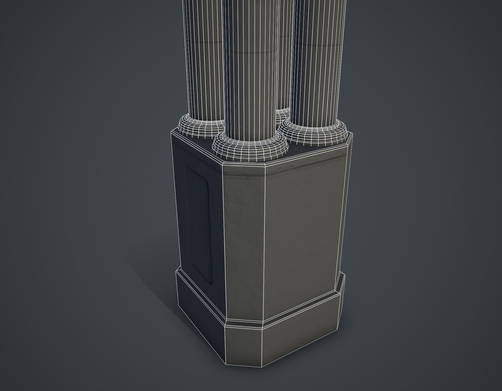 Ancient Pillar Low-poly 3D model_9