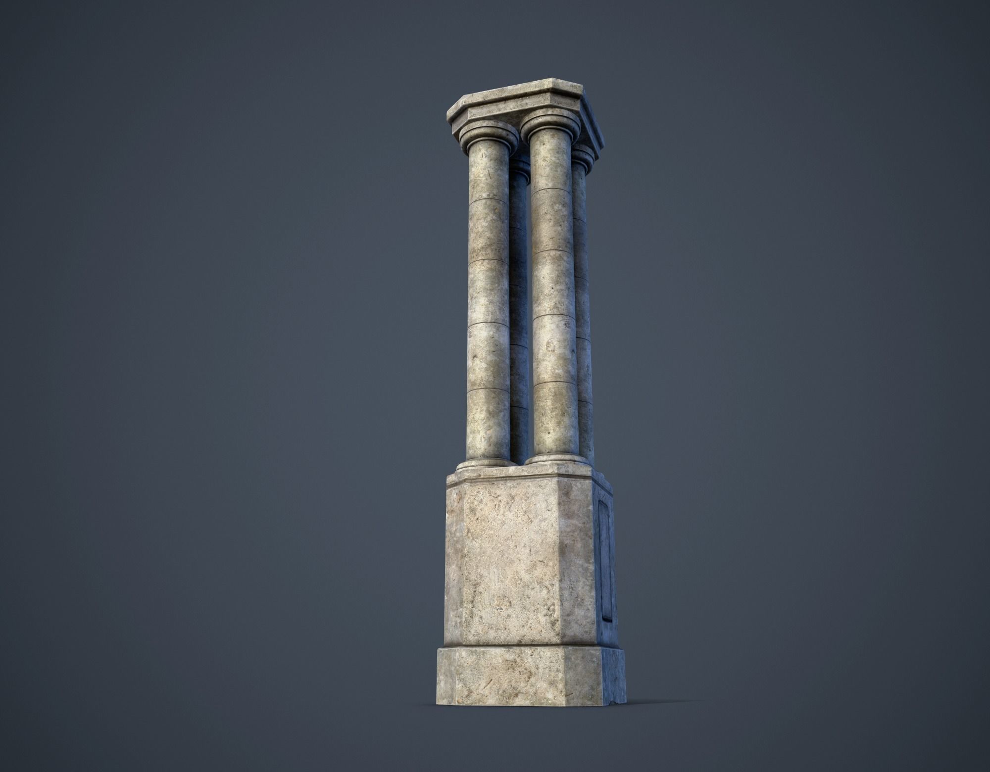 Ancient Pillar Low-poly 3D model_3